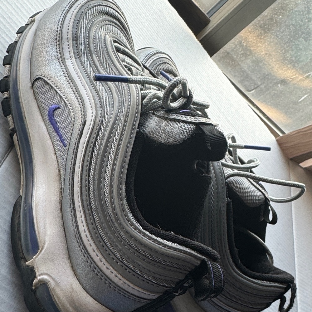 Nike Air Max 97 Men’s Size 8 DJ0717-001 Silver/Gray Purple Accents - Picture 3 of 6